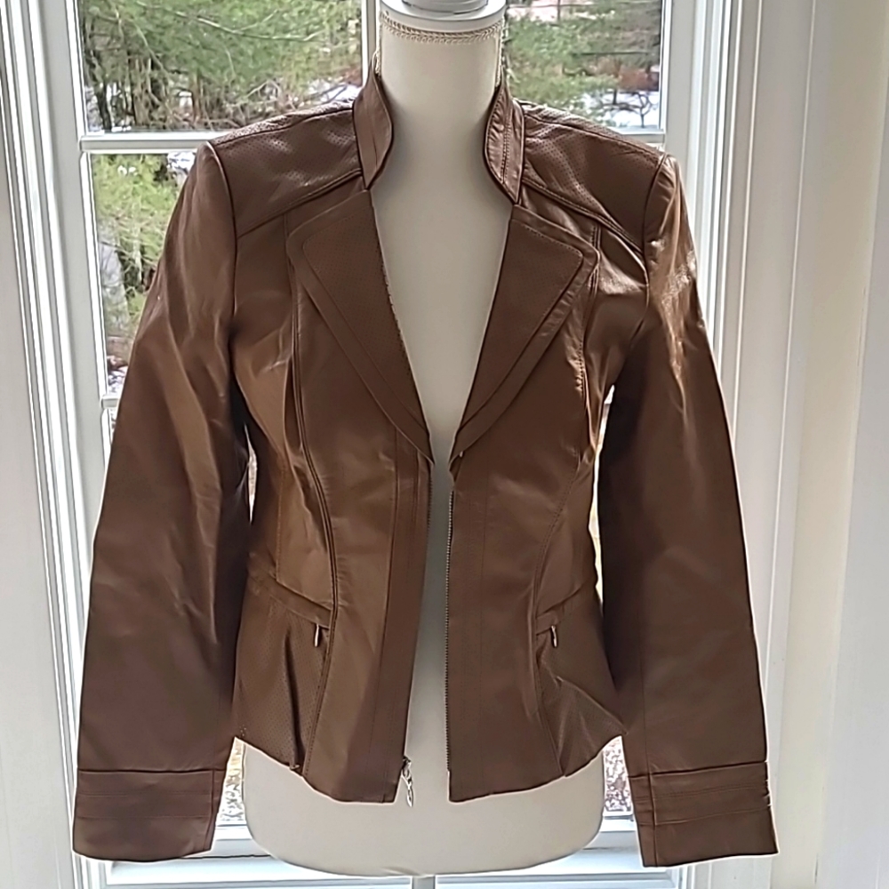 NWOT WHBM  LEATHER JACKET Size S